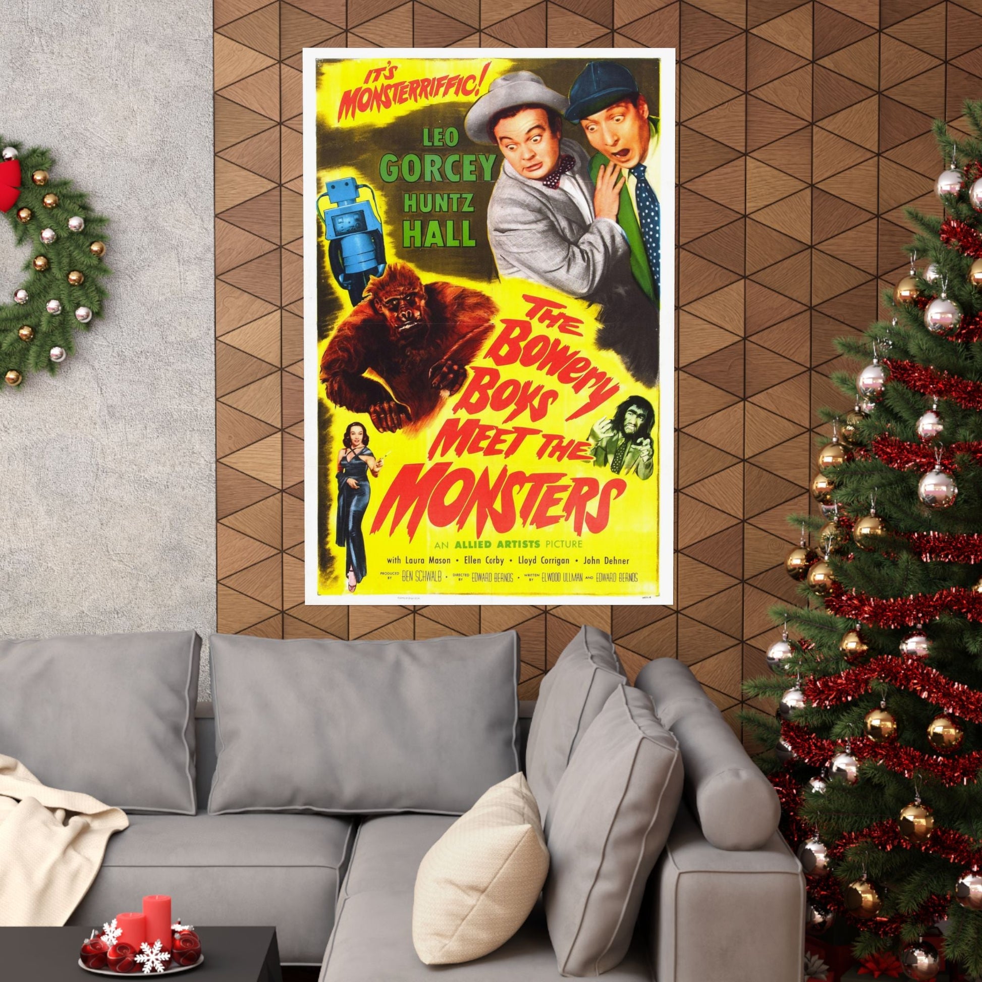 THE BOWERY BOYS MEET THE MONSTERS 1954 - Paper Movie Poster-The Sticker Space