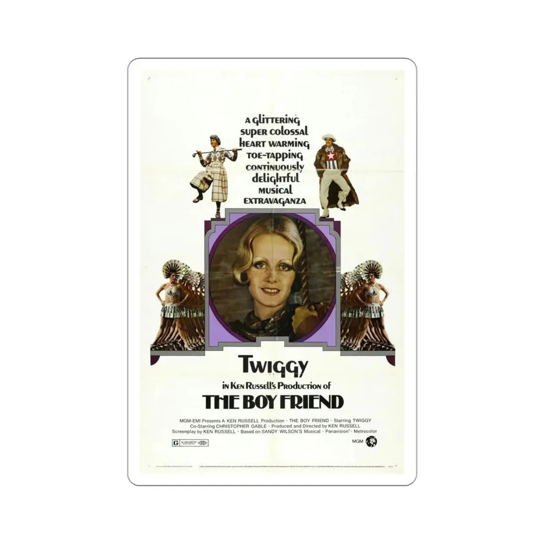 The Boy Friend 1971 Movie Poster STICKER Vinyl Die-Cut Decal 4 Inch - The Sticker Space