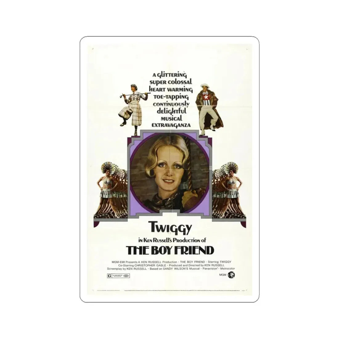 The Boy Friend 1971 Movie Poster - STICKER Vinyl Kiss-Cut Decal 6 Inch White - The Sticker Space
