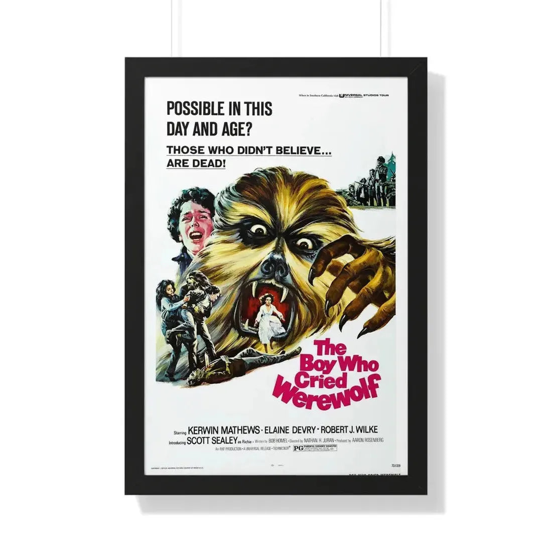 THE BOY WHO CRIED WEREWOLF 1973 - Framed Movie Poster 20" x 30" Black - The Sticker Space