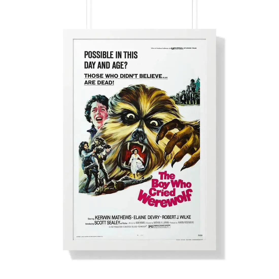 THE BOY WHO CRIED WEREWOLF 1973 - Framed Movie Poster 20" x 30" White - The Sticker Space