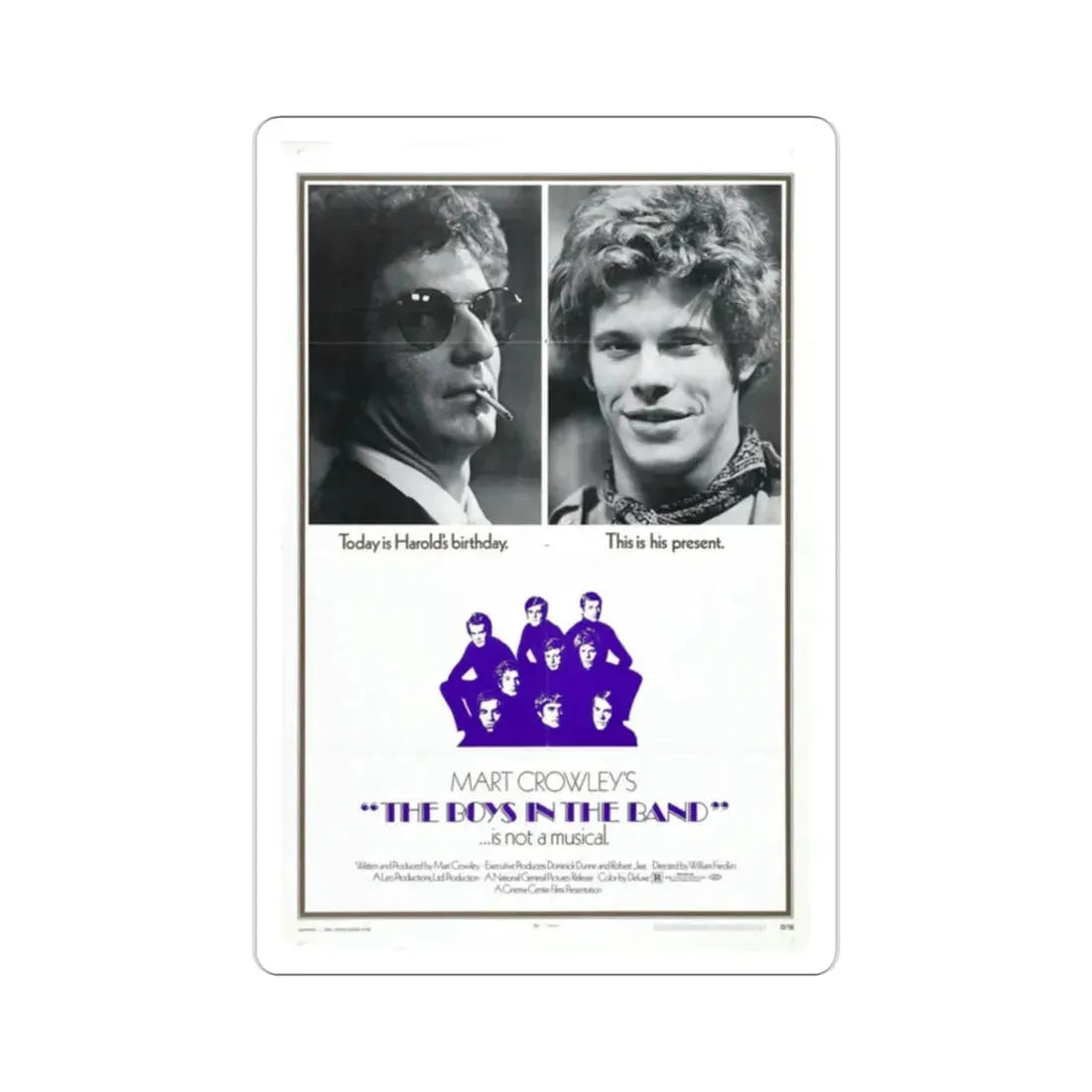 The Boys in the Band 1970 Movie Poster STICKER Vinyl Die-Cut Decal 2 Inch - The Sticker Space