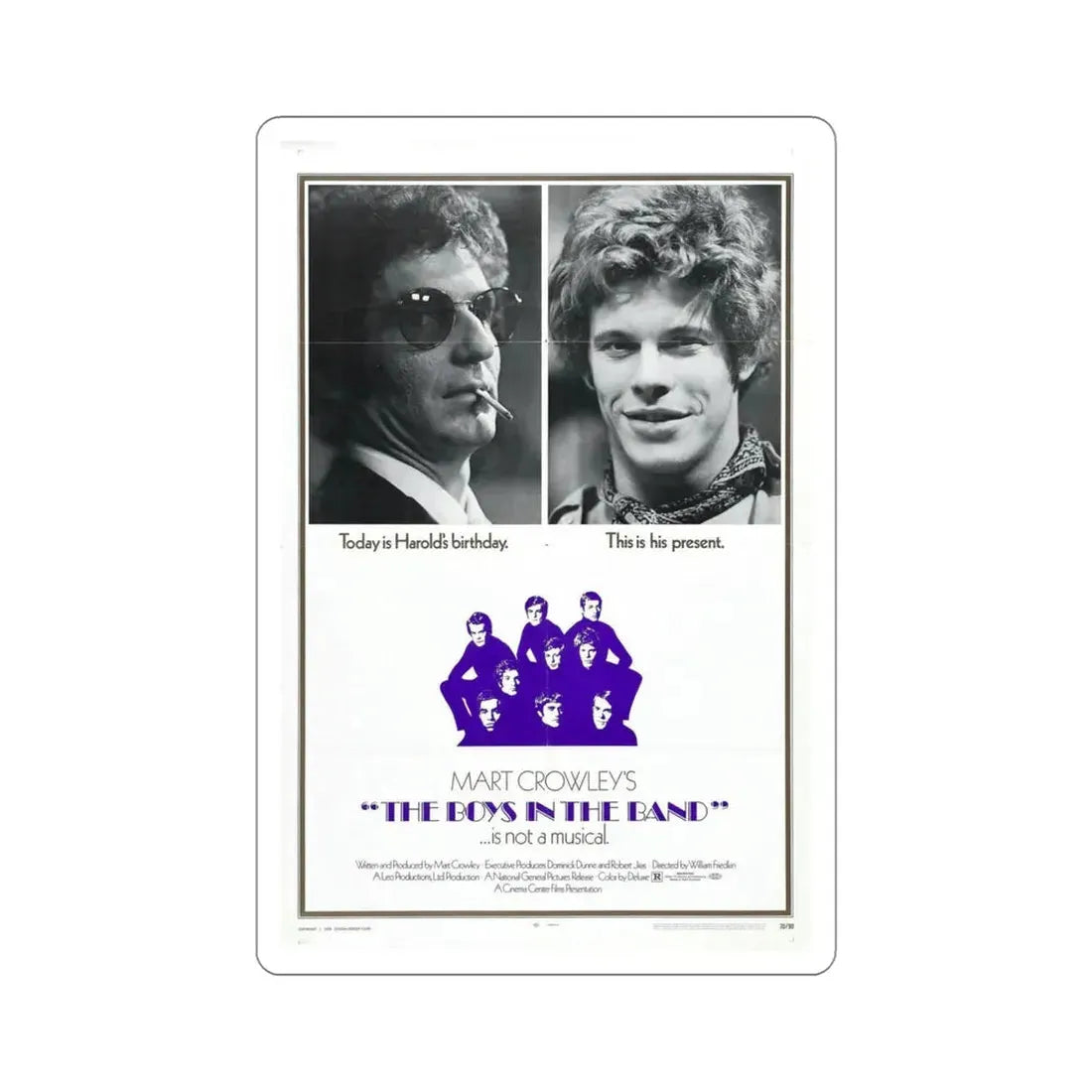 The Boys in the Band 1970 Movie Poster STICKER Vinyl Die-Cut Decal 5 Inch - The Sticker Space