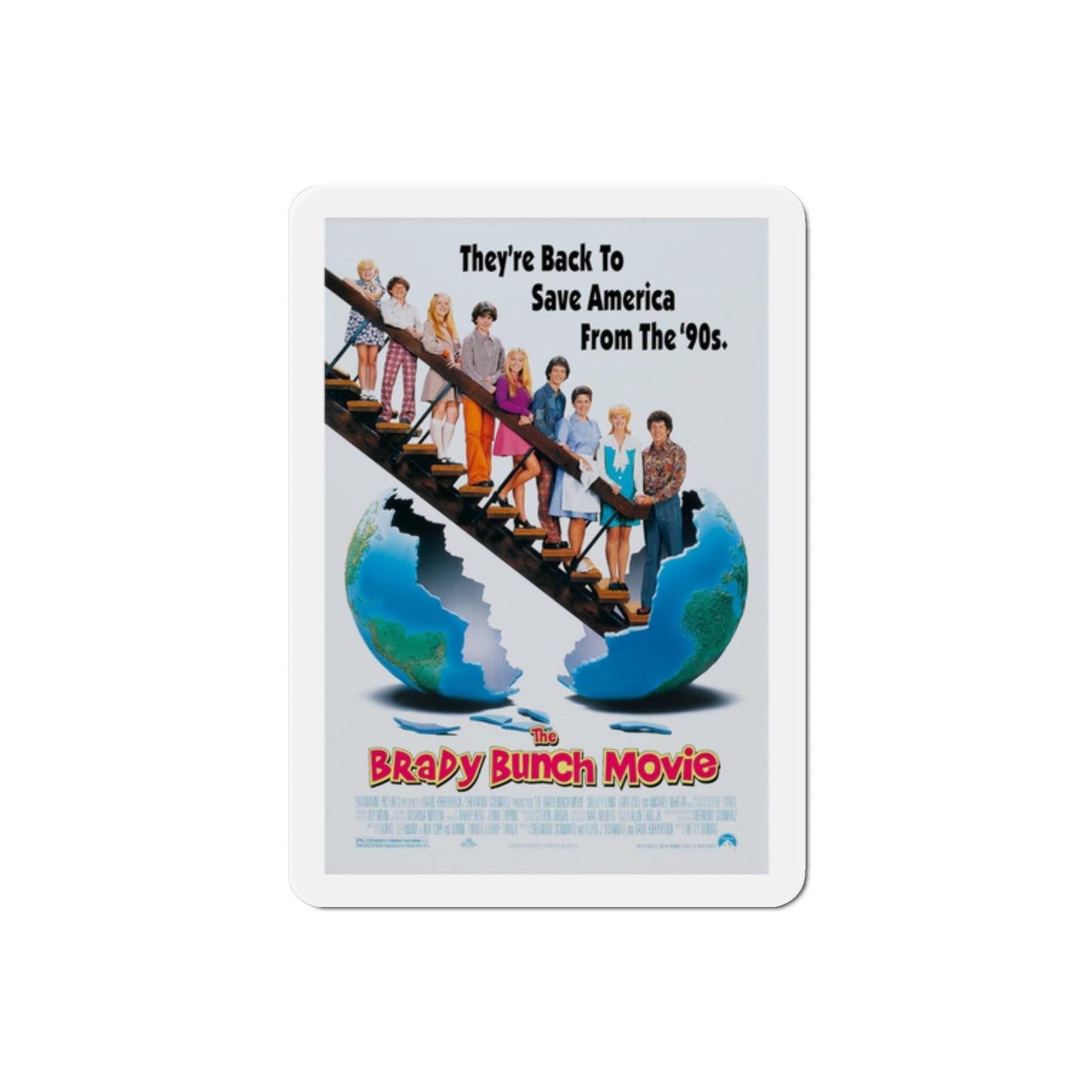 The Brady Bunch Movie 1995 Movie Poster Die-Cut Magnet-2" x 2"-The Sticker Space