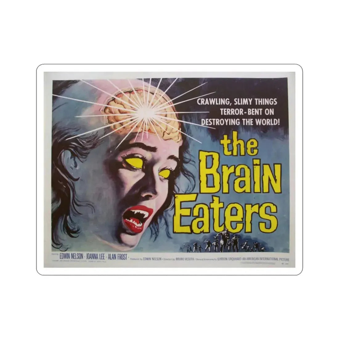 The Brain Eaters 1958 Movie Poster STICKER Vinyl Die-Cut Decal 2 Inch - The Sticker Space