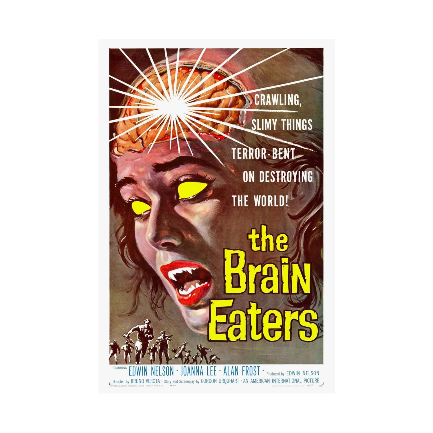 THE BRAIN EATERS 1958 - Paper Movie Poster-The Sticker Space