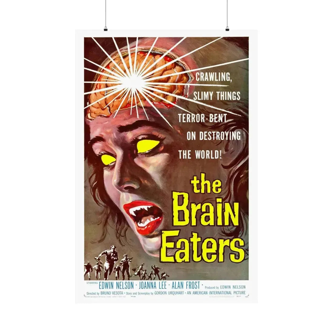 THE BRAIN EATERS 1958 - Paper Movie Poster 36" x 54" Matte - The Sticker Space