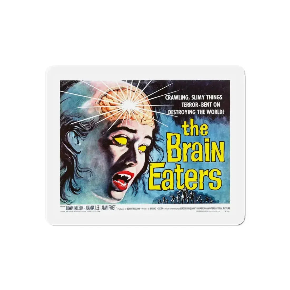 THE BRAIN EATERS (2) 1958 Movie Poster - Refrigerator Magnet 4 Inch Die-Cut - The Sticker Space