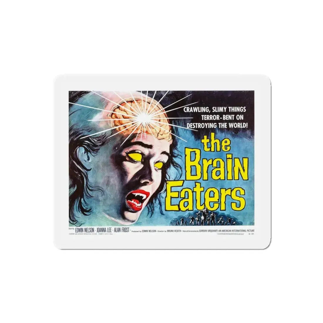THE BRAIN EATERS (2) 1958 Movie Poster - Refrigerator Magnet 5 Inch Die-Cut - The Sticker Space