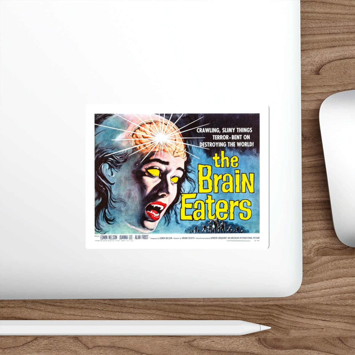 THE BRAIN EATERS (2) 1958 Movie Poster STICKER Vinyl Die-Cut Decal-The Sticker Space