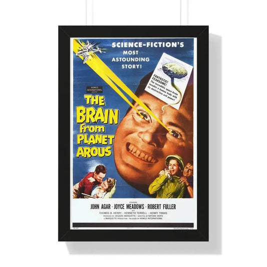 THE BRAIN FROM PLANET AROUS 1957 - Framed Movie Poster 16″ x 24″ Black - The Sticker Space