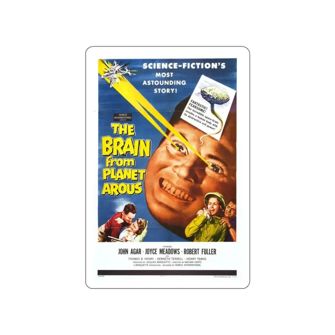 THE BRAIN FROM PLANET AROUS 1957 Movie Poster STICKER Vinyl Die-Cut Decal 4 Inch - The Sticker Space