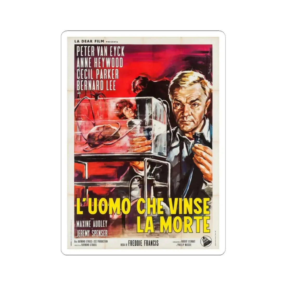 THE BRAIN (ITALIAN) 1962 Movie Poster - STICKER Vinyl Kiss-Cut Decal 2 Inch White - The Sticker Space