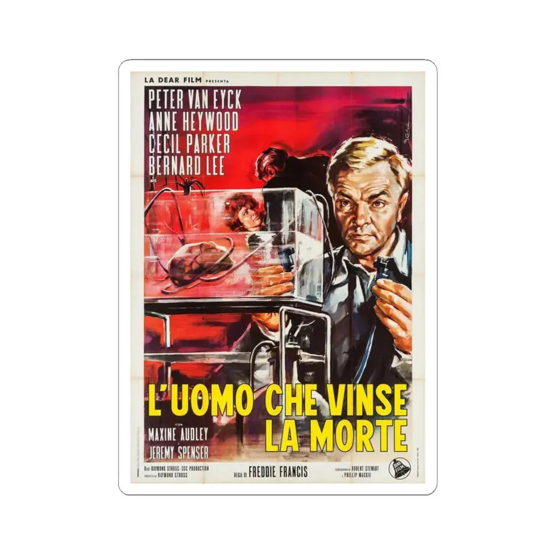 THE BRAIN (ITALIAN) 1962 Movie Poster - STICKER Vinyl Kiss-Cut Decal 3 Inch White - The Sticker Space