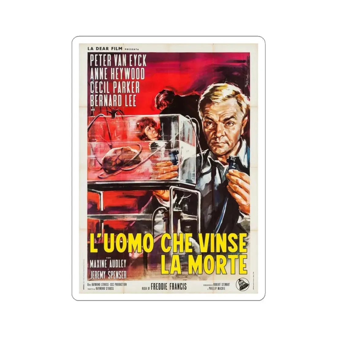 THE BRAIN (ITALIAN) 1962 Movie Poster - STICKER Vinyl Kiss-Cut Decal 6 Inch White - The Sticker Space