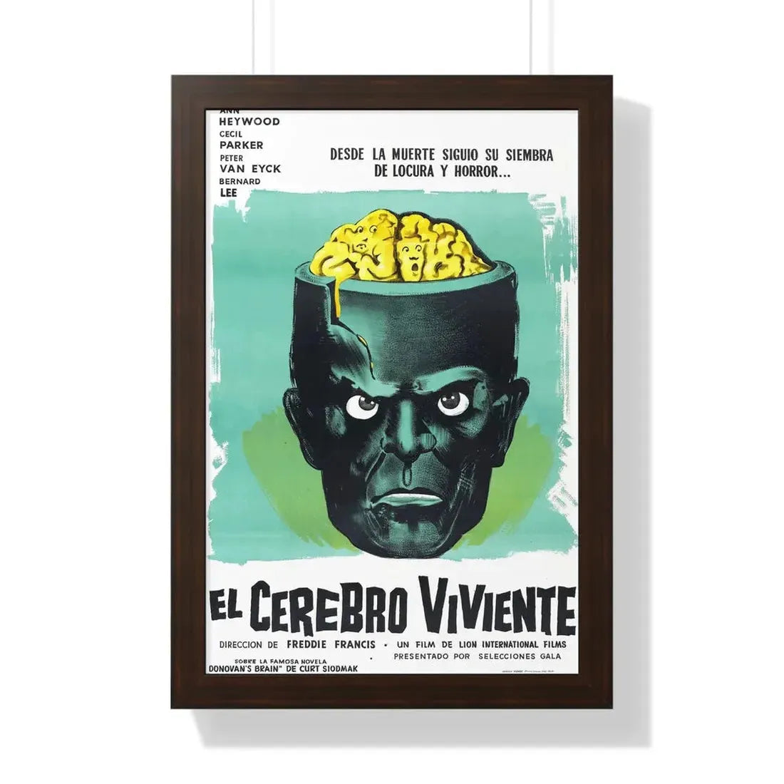 THE BRAIN (SPAIN) 1962 - Framed Movie Poster 16″ x 24″ Walnut - The Sticker Space