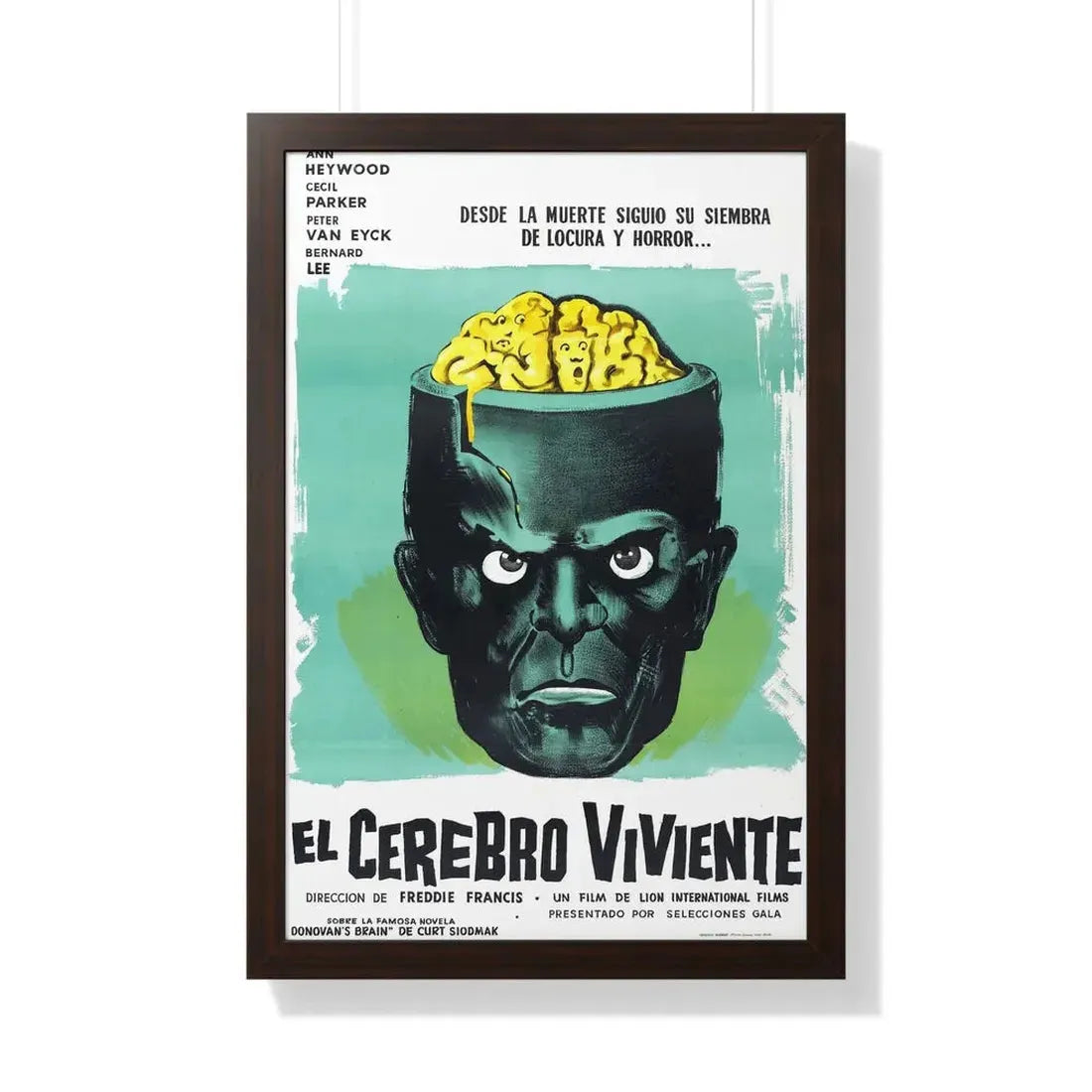 THE BRAIN (SPAIN) 1962 - Framed Movie Poster 20" x 30" Walnut - The Sticker Space