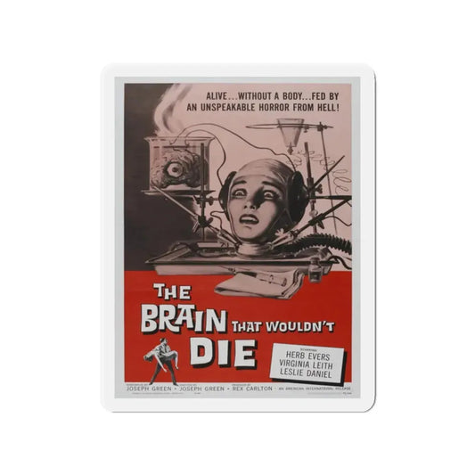THE BRAIN THAT WOULDN'T DIE 1962 Movie Poster - Refrigerator Magnet 2 Inch Die-Cut - The Sticker Space