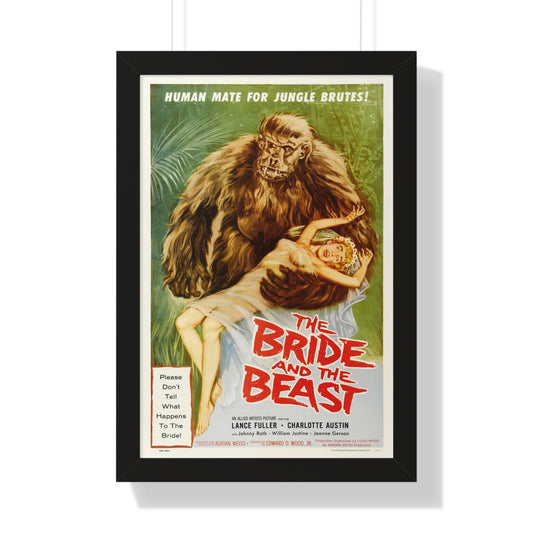 THE BRIDE AND THE BEAST 1958 - Framed Movie Poster-16″ x 24″-The Sticker Space