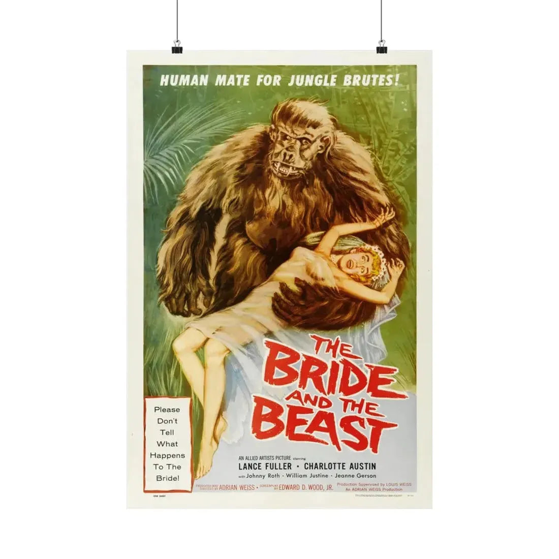 THE BRIDE AND THE BEAST 1958 - Paper Movie Poster 20″ x 30″ Matte - The Sticker Space