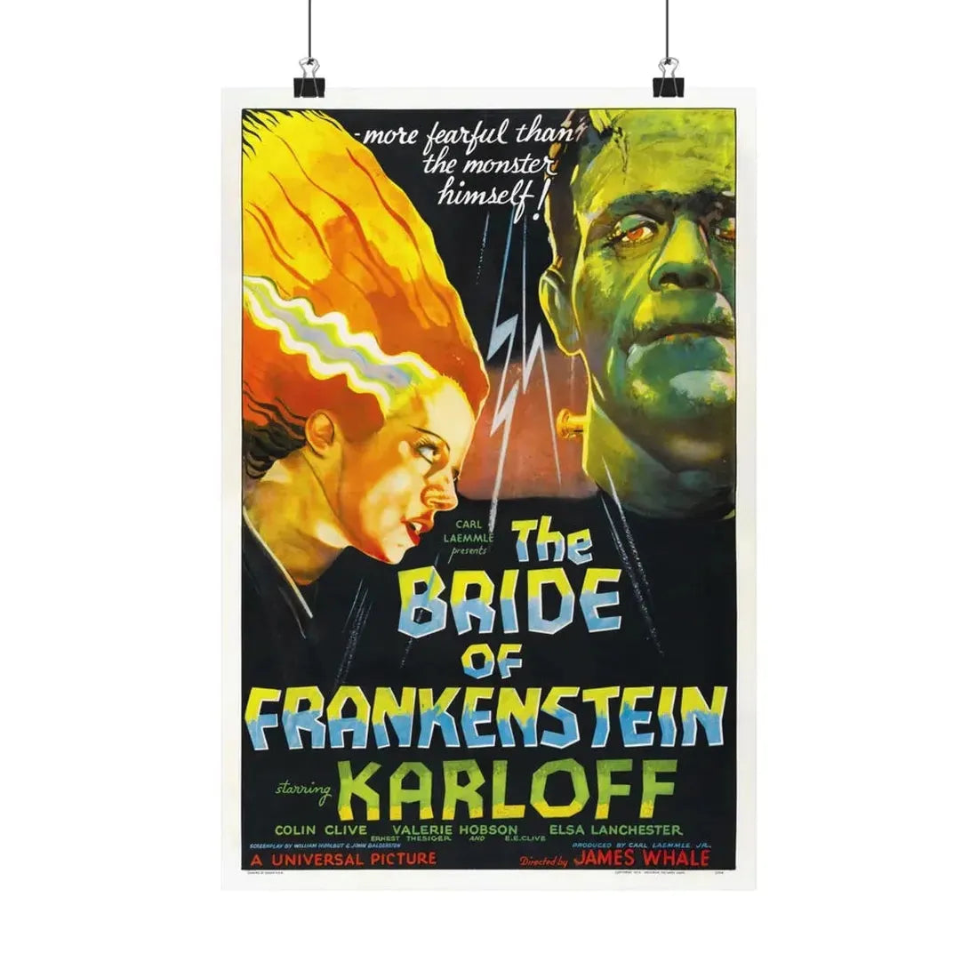 THE BRIDE OF FRANKENSTEIN (3) 1935 - Paper Movie Poster 12″ x 18″ Matte - The Sticker Space