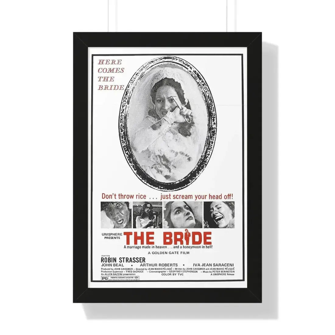 THE BRIDE (THE HOUSE THAT CRIED MURDER) 1973 - Framed Movie Poster 16″ x 24″ Black - The Sticker Space