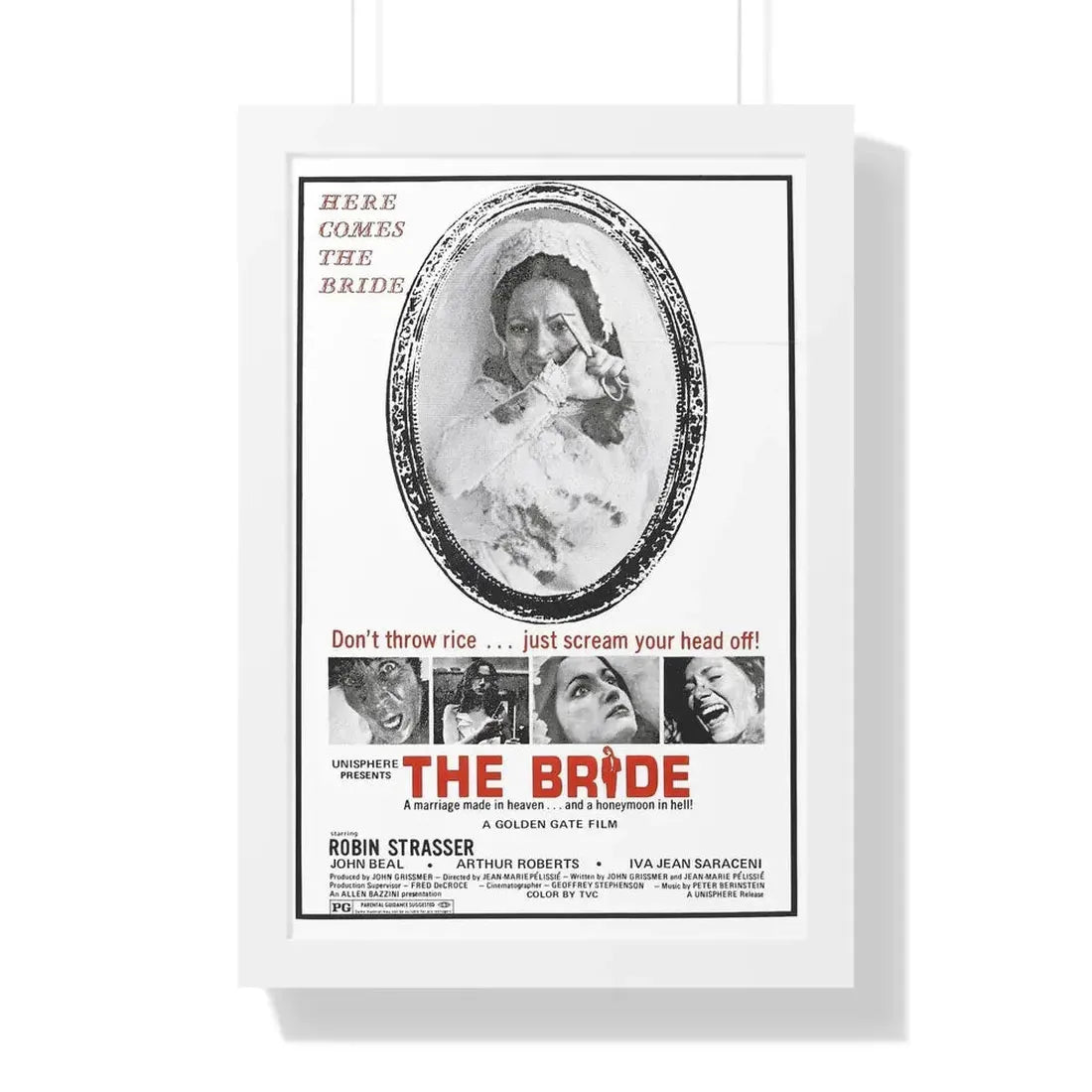 THE BRIDE (THE HOUSE THAT CRIED MURDER) 1973 - Framed Movie Poster 16″ x 24″ White - The Sticker Space