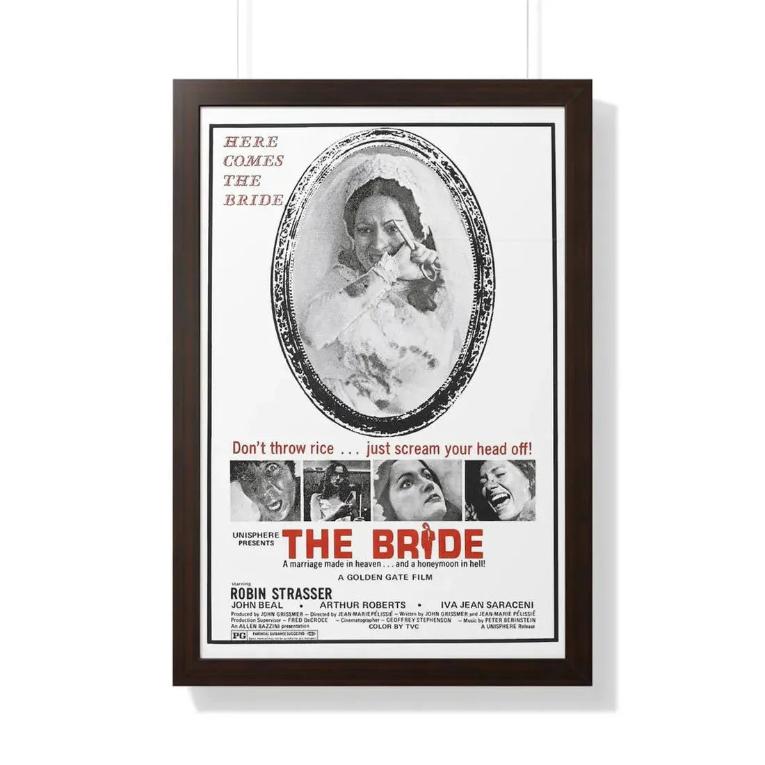 THE BRIDE (THE HOUSE THAT CRIED MURDER) 1973 - Framed Movie Poster 20" x 30" Walnut - The Sticker Space