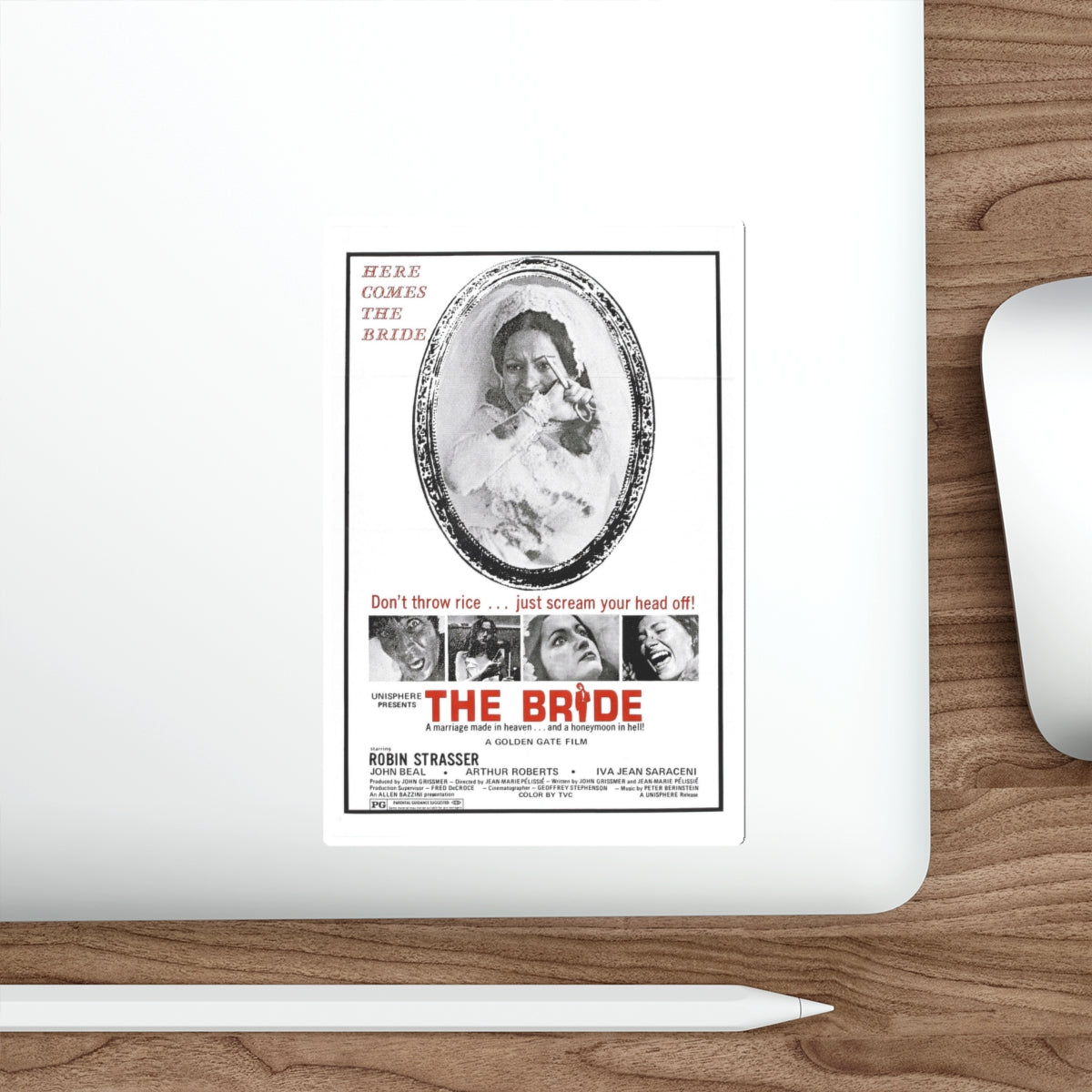 THE BRIDE (THE HOUSE THAT CRIED MURDER) 1973 Movie Poster STICKER Vinyl Die-Cut Decal-The Sticker Space