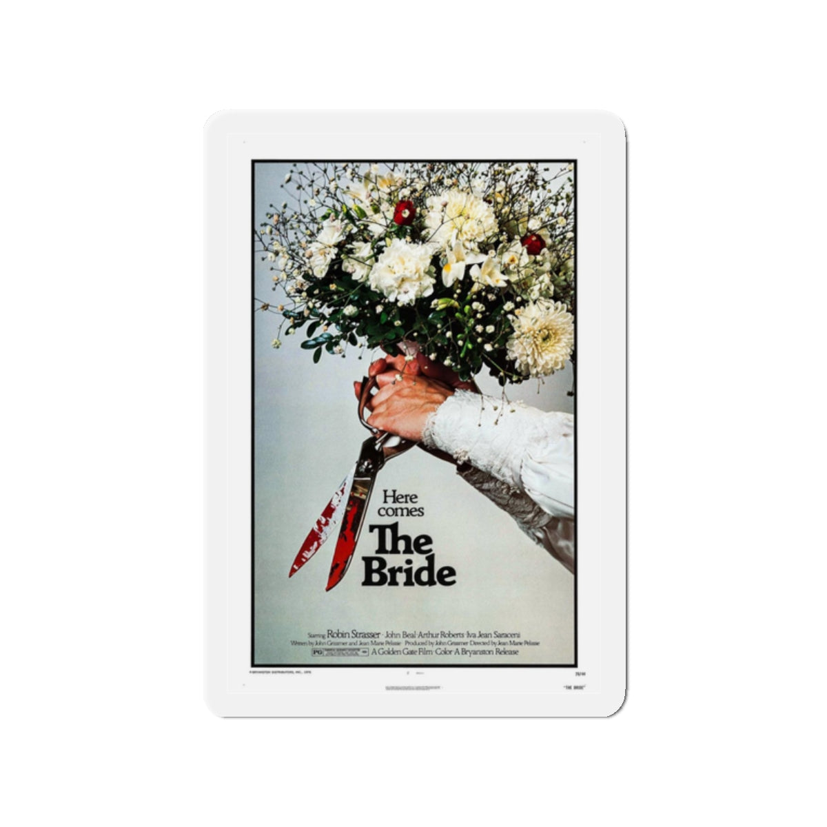 THE BRIDE (THE HOUSE THAT CRIED MURDER) 3 1973 Movie Poster - Refrigerator Magnet-2" x 2"-Die-Cut-1 pc-The Sticker Space