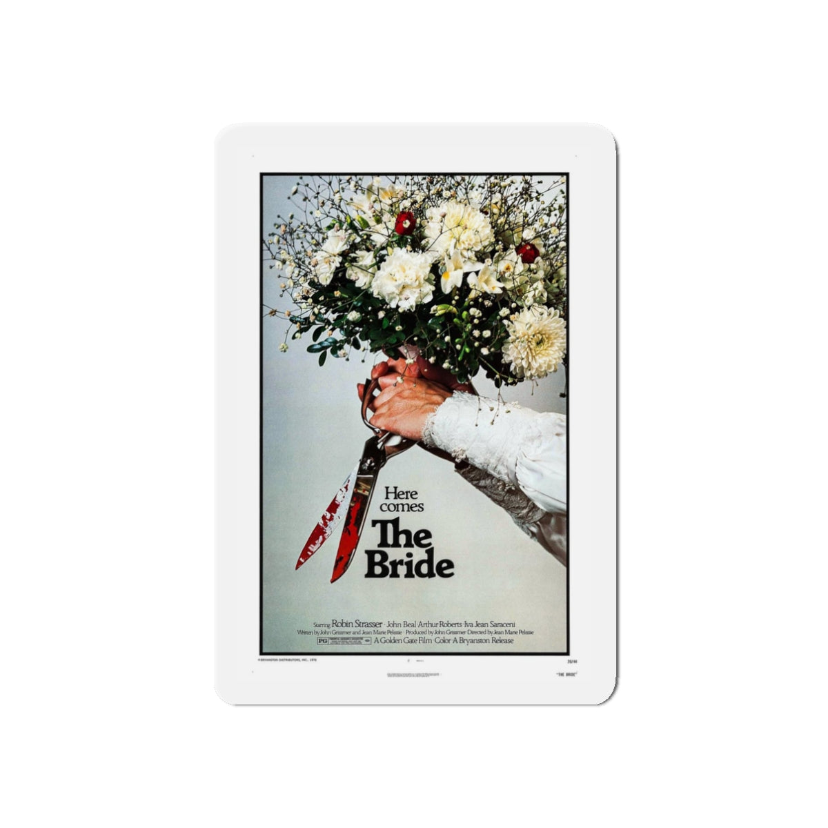 THE BRIDE (THE HOUSE THAT CRIED MURDER) 3 1973 Movie Poster - Refrigerator Magnet-3" x 3"-Die-Cut-1 pc-The Sticker Space