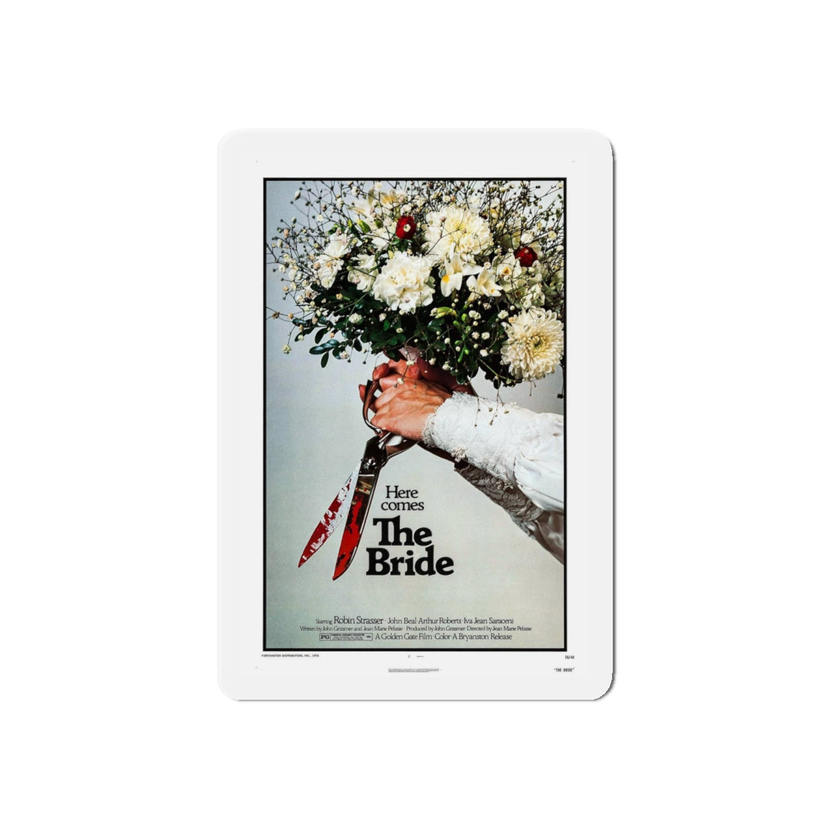 THE BRIDE (THE HOUSE THAT CRIED MURDER) 3 1973 Movie Poster - Refrigerator Magnet-4" x 4"-Die-Cut-1 pc-The Sticker Space