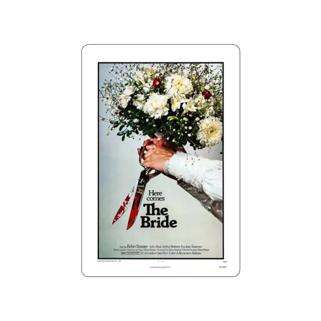 THE BRIDE (THE HOUSE THAT CRIED MURDER) 3 1973 Movie Poster STICKER Vinyl Die-Cut Decal 2 Inch - The Sticker Space