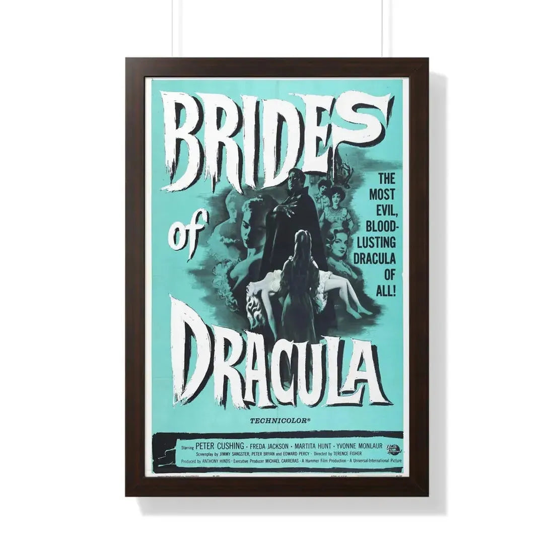 THE BRIDES OF DRACULA (2) 1960 - Framed Movie Poster 20" x 30" Walnut - The Sticker Space