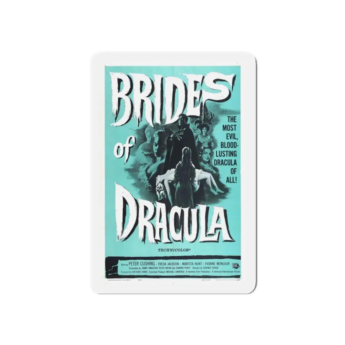 THE BRIDES OF DRACULA (2) 1960 Movie Poster - Refrigerator Magnet 3 Inch Die-Cut - The Sticker Space