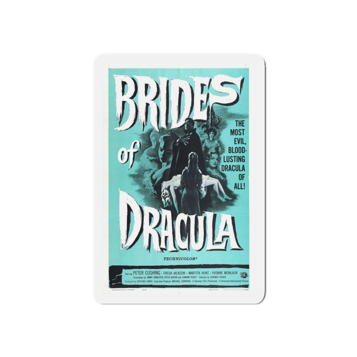 THE BRIDES OF DRACULA (2) 1960 Movie Poster - Refrigerator Magnet-3" x 3"-The Sticker Space