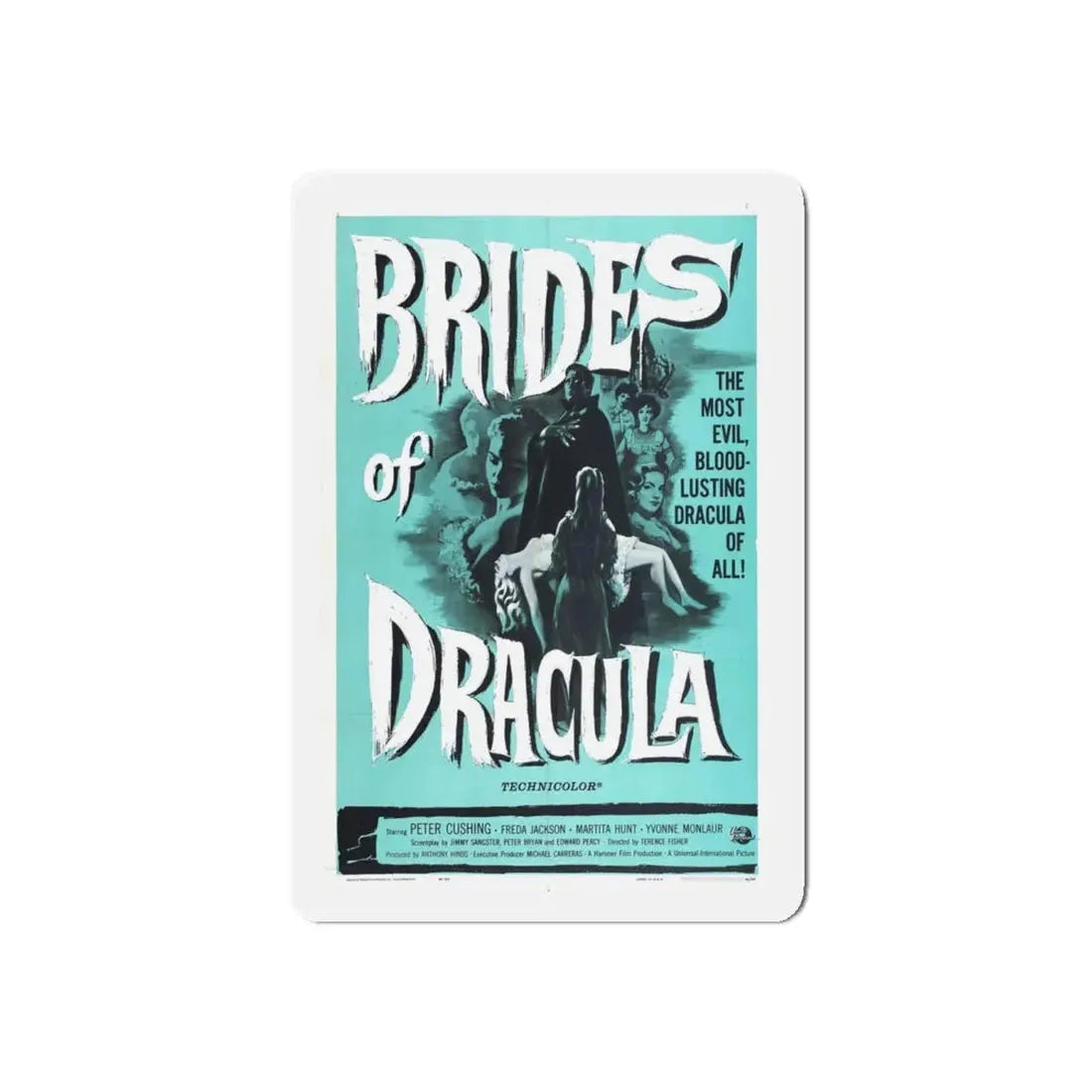 THE BRIDES OF DRACULA (2) 1960 Movie Poster - Refrigerator Magnet 4 Inch Die-Cut - The Sticker Space