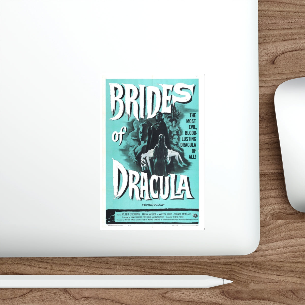 THE BRIDES OF DRACULA (2) 1960 Movie Poster STICKER Vinyl Die-Cut Decal-The Sticker Space