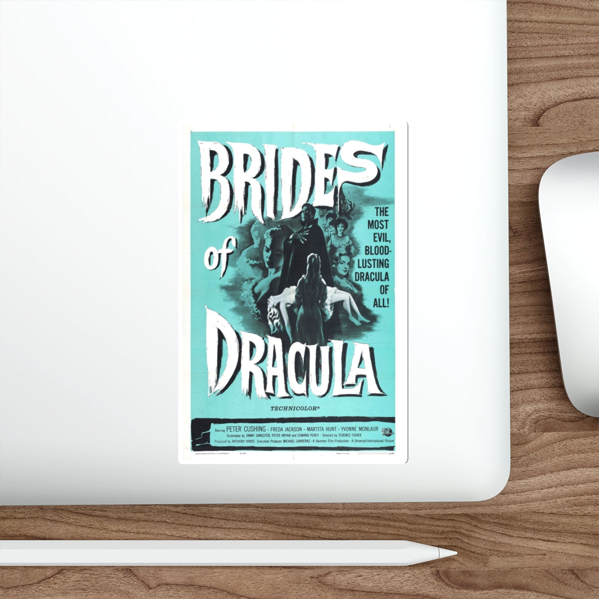 THE BRIDES OF DRACULA (2) 1960 Movie Poster STICKER Vinyl Die-Cut Decal-The Sticker Space