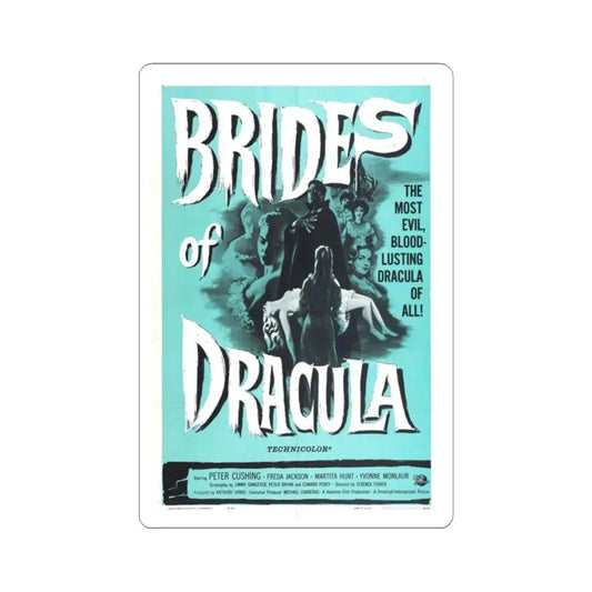 THE BRIDES OF DRACULA (2) 1960 Movie Poster - STICKER Vinyl Kiss-Cut Decal 2 Inch White - The Sticker Space