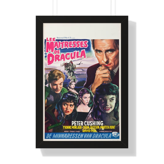 THE BRIDES OF DRACULA (BELGIAN) 1960 - Framed Movie Poster-16″ x 24″-The Sticker Space