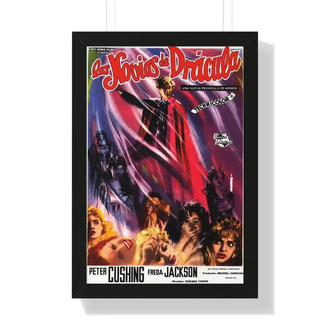 THE BRIDES OF DRACULA (SPANISH) 1960 - Framed Movie Poster 16″ x 24″ Black - The Sticker Space