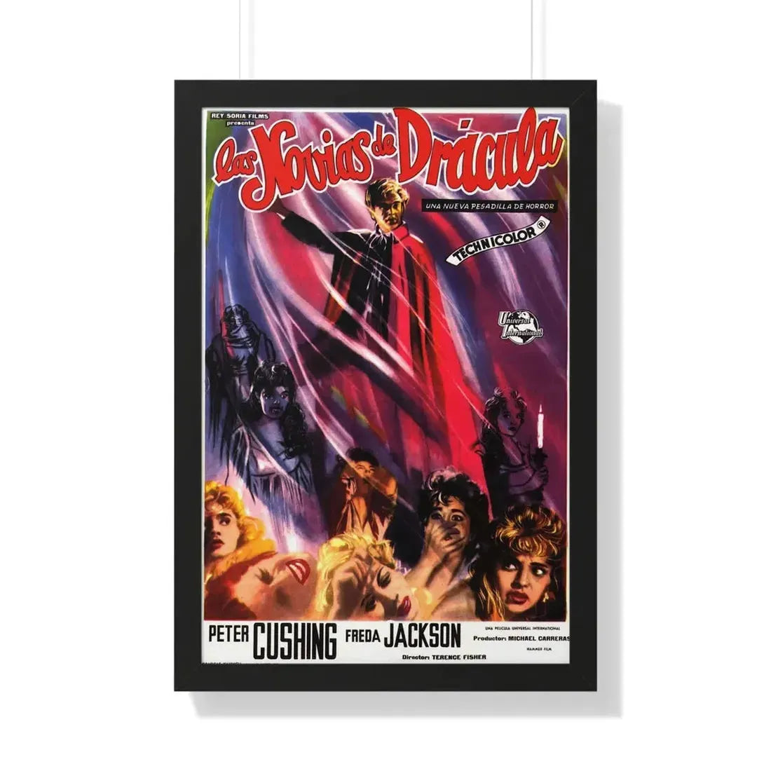 THE BRIDES OF DRACULA (SPANISH) 1960 - Framed Movie Poster 20" x 30" Black - The Sticker Space