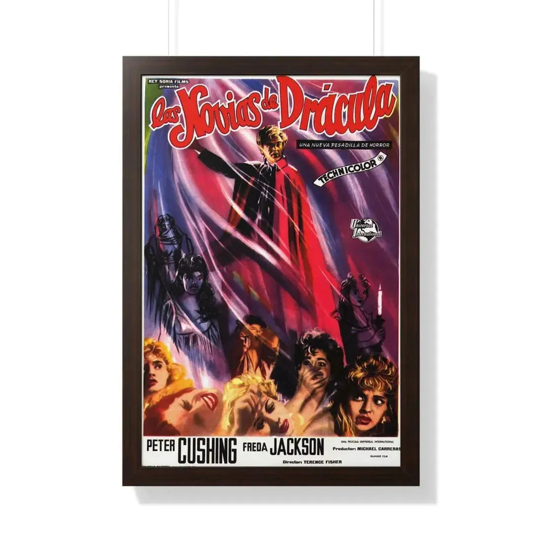 THE BRIDES OF DRACULA (SPANISH) 1960 - Framed Movie Poster 20" x 30" Walnut - The Sticker Space