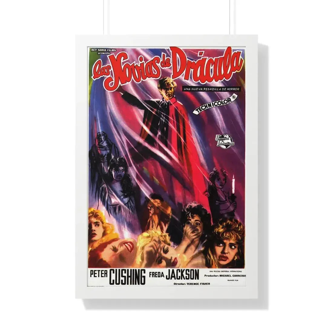 THE BRIDES OF DRACULA (SPANISH) 1960 - Framed Movie Poster 20" x 30" White - The Sticker Space