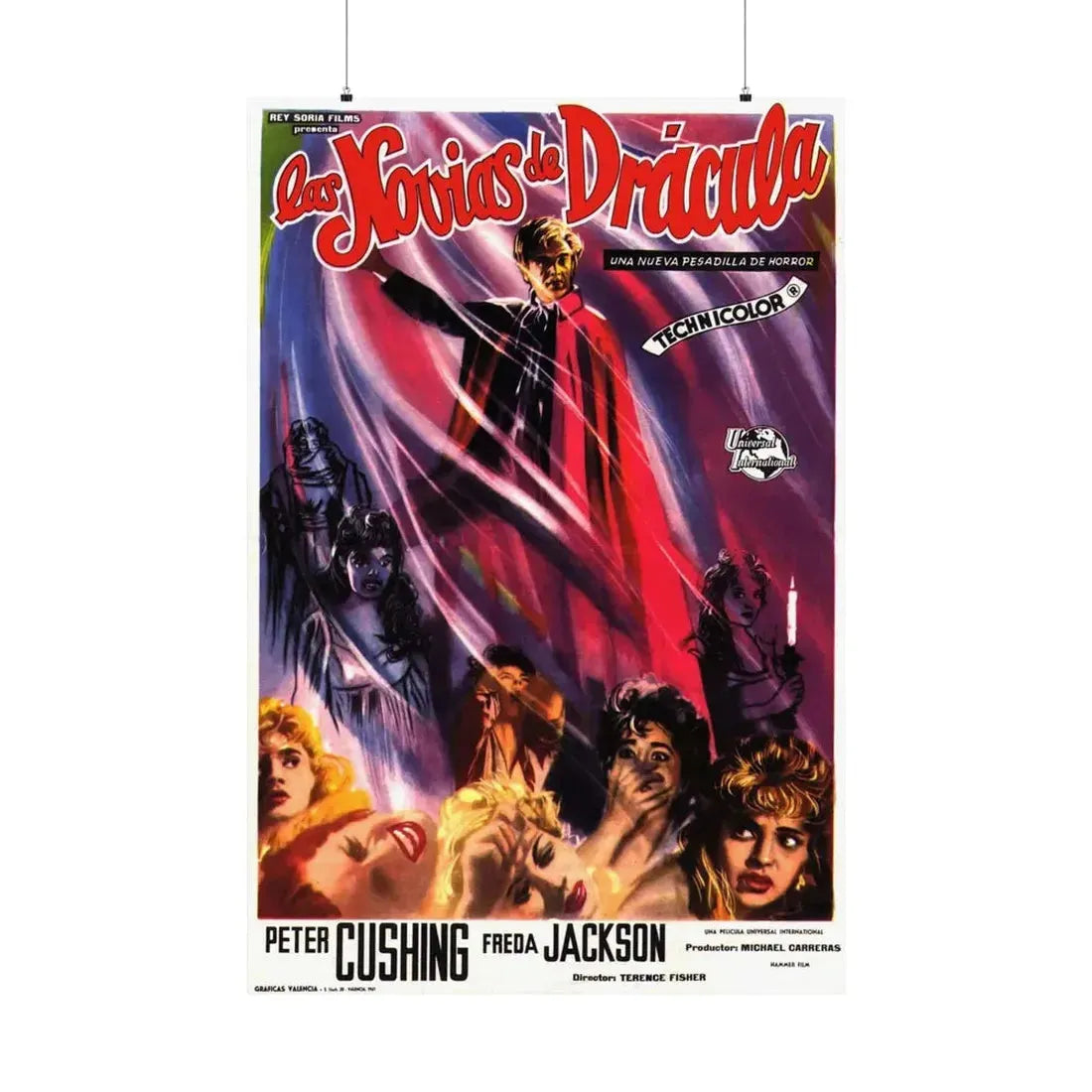 THE BRIDES OF DRACULA (SPANISH) 1960 - Paper Movie Poster 36" x 54" Matte - The Sticker Space