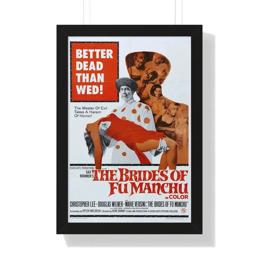 THE BRIDES OF FU MANCHU 1966 - Framed Movie Poster 16″ x 24″ Black - The Sticker Space