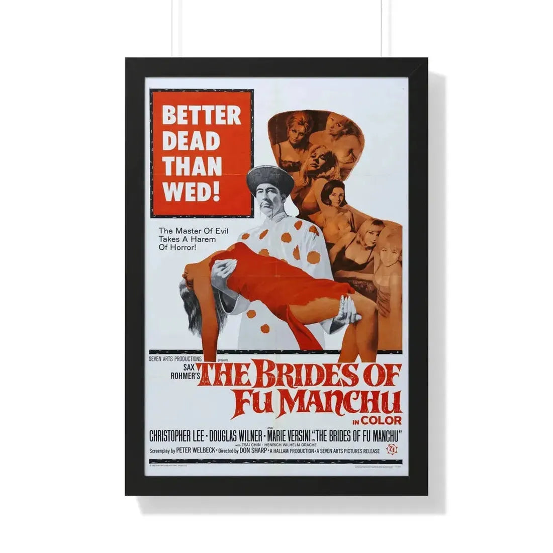 THE BRIDES OF FU MANCHU 1966 - Framed Movie Poster 20" x 30" Black - The Sticker Space