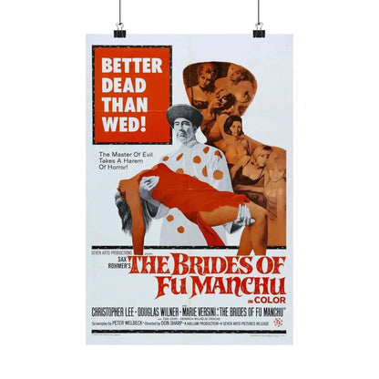 THE BRIDES OF FU MANCHU 1966 - Paper Movie Poster 12″ x 18″ Matte - The Sticker Space