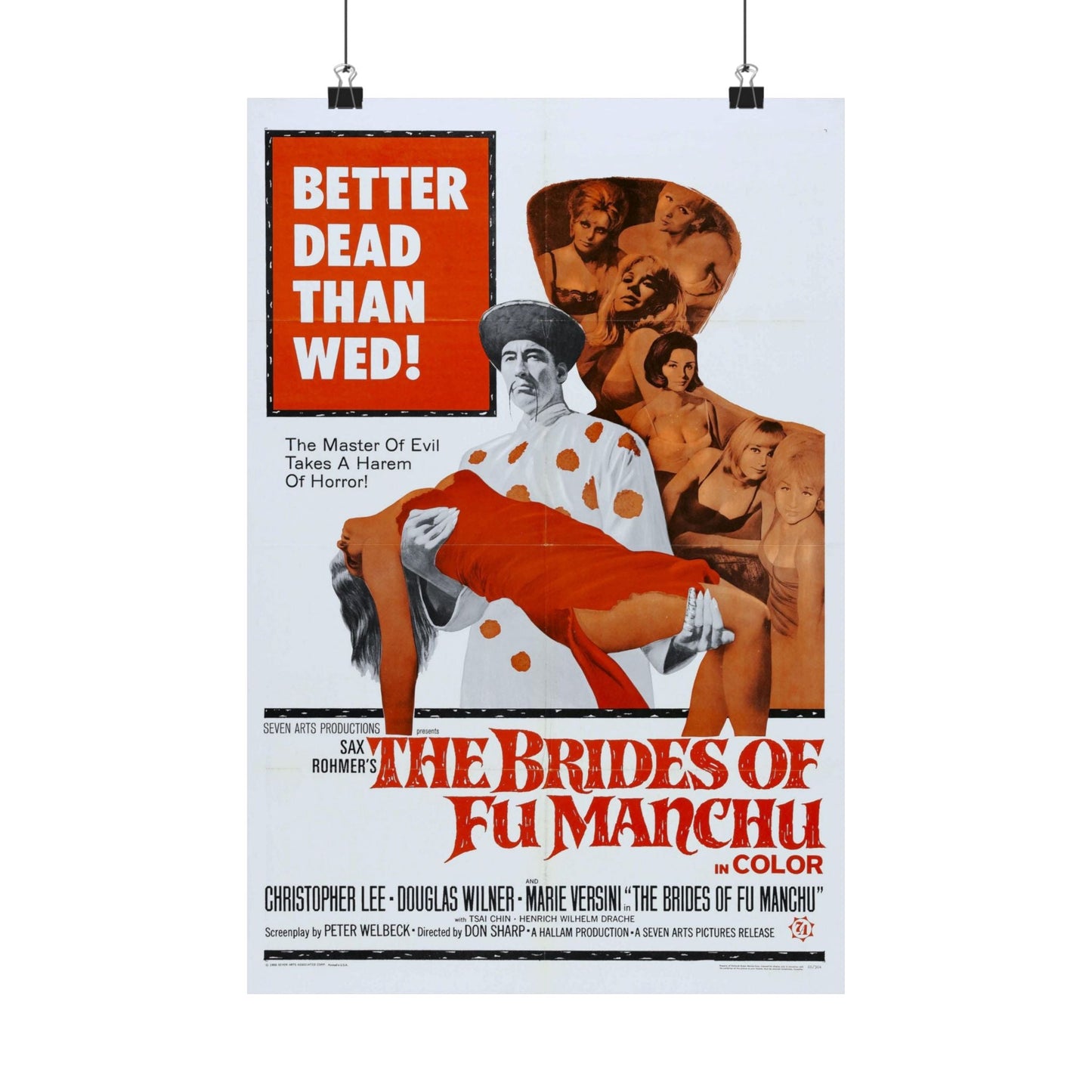 THE BRIDES OF FU MANCHU 1966 - Paper Movie Poster-12″ x 18″-The Sticker Space